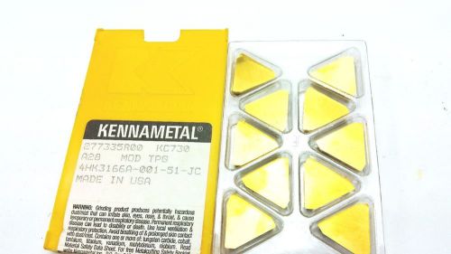 Kennametal TPG A28 KC730 Modified Carbide Inserts (10 Inserts) (Q 921)