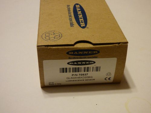 *NIB* BANNER 70937 QV50AN6XD20BQ Luminescence Sensor