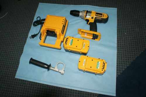 DEWALT DC901 36V DRILL WITH 2 BATTERIES-CHARGER AND HANDLE