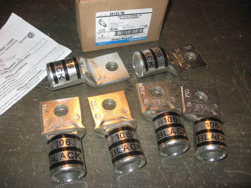 &#034; Box of 6 &#034; NEW Thomas &amp; Betts 750 KCMIL 1 - Hole Copper Lugs # 54123-TB