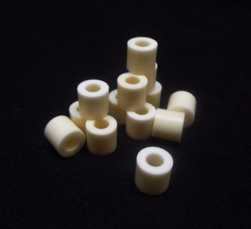 LOT OF SIX (6) 0.625” O.D. HIGH PURITY ALUMINA CERAMIC RING SPACER BUSHING TUBE