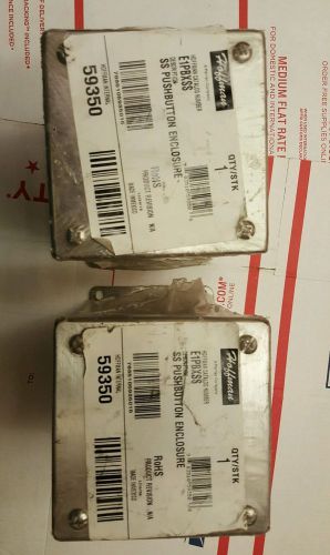 Hoffman E1PBXSS ss pushbutton enclosure new lot of two