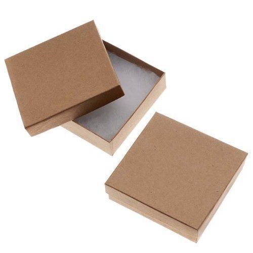 Kraft brown square cardboard jewelry... for sale