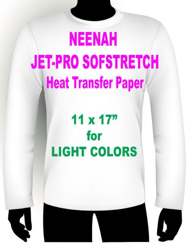 NEENAH JET-PRO SOFSTRETCH IRON ON INKJET TRANSFER PAPER 11 x 17&#034; - 10 COUNT