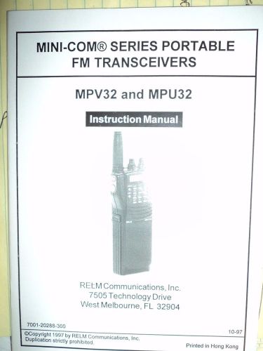 MINI-COM MPU32 MPV32 Instruction manual MP series radios RELM