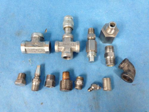 Various Steel Pipe Fittings Tees Coupler Adapter Lot of 13