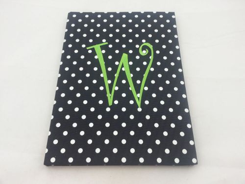 Mainstreet Collection - Black Portfolio - Green Monogrammed &#034;W&#034; NWT R$24.99