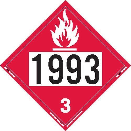 Labelmaster ZEZ21993 UN 1993 Flammable Liquid Placard, E-Z Removable Vinyl Pack