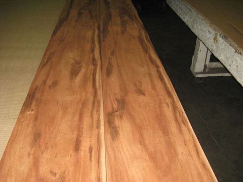 Wood Veneer Goncalo Alves 14-16&#034;x 104-112&#034; RAW Veneer 48 leafs 1,452 Sqr Ft