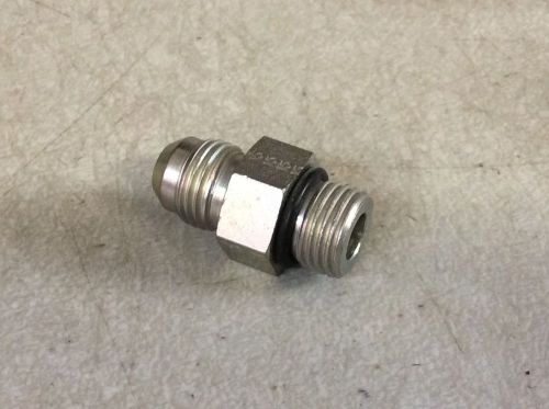 HYDRAULIC FITTING 3/8&#034; JIC MALE X #6 SAE/ORB MALE QTY 1 STEEL #61036