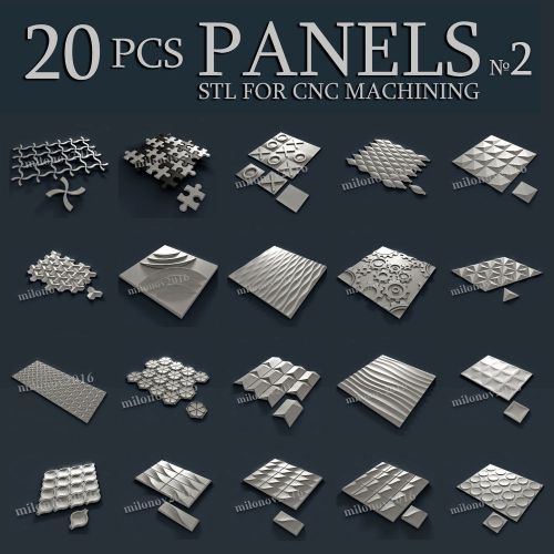 3d stl Model relief for CNC Router Artcam 20 pcs Pack №2