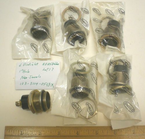 6 Large Pilot Lamp Assemblies Mil.DIALIGHT 103 Series for NE45 Bulb, Lot 17,USA