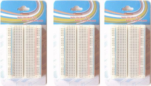 (3 pack) Solderless Breadboard 400 tie points