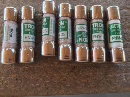 TRON  FNW-25 (FNW25) 25A 250V Time Delay, Midget Cartridge Fuse