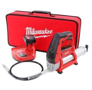 Milwaukee m12 12-volt cordless lithium-ion grease gun kit 2446-21xc new for sale