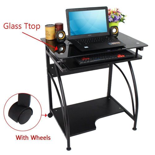 Computer cart laptop mobile workstation desk durable compact adjustable shelf for sale