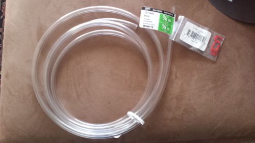 watts clear vinyl Tubing, flexible, 1/4&#034; ID x 3/8&#034; OD, 8&#039; New, plus locking clip