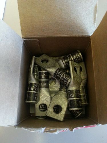 Burndy ya26lbox 2/0 single barrel, 3/8&#039;&#039; hole compression crimp lug box of 13 for sale