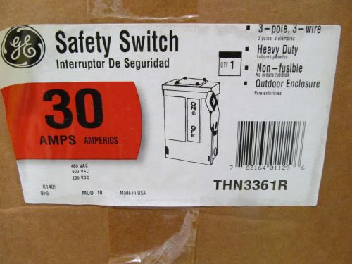 GE General Electric THN3361R Disconnect 30 Amp 3 Pole 600 V NonFuse 3R Enclosure