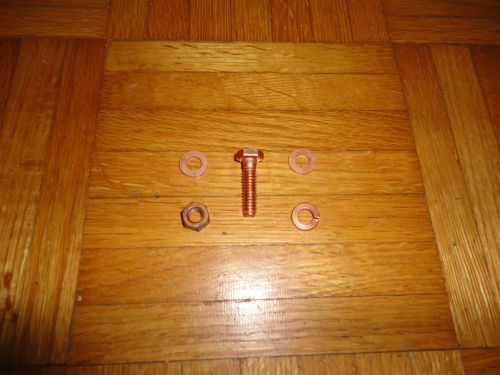 Lot of 6 Copper Grounding Bolt assembly 25mm long x 5mm diameter