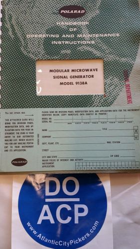 POLARAD MODEL 9138A MODULAR MICROWAVE OPERATING INSTRUCTIONS MANUAL R3S31