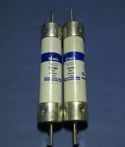 Tri-Onic Dual-Element Time-Delay Fuse TRS100R LOT OF 2 FERRAZ SHAWMUT