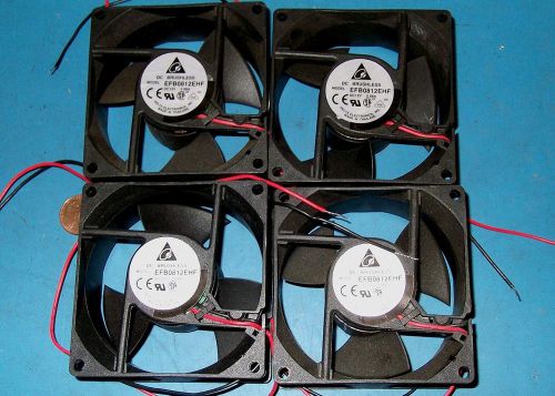 4PC LOT 12VDC 80MM BRUSHLESS FAN DELTA #EFB0812EHF - NOS