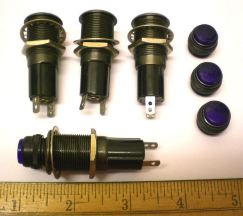 4 Dialight Pilot Lamp Assemblies, For Slide Base Lamps PSB Series Military, USA