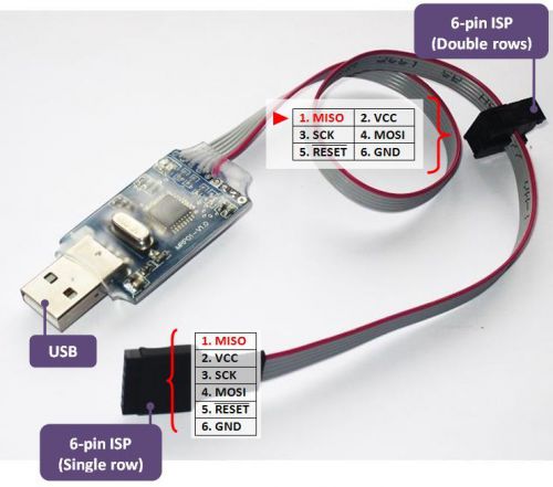 Bid!mrp01-usb avr isp programmer!at(mega,tiny&amp;90)!avrisp mkii clone!2type socket for sale