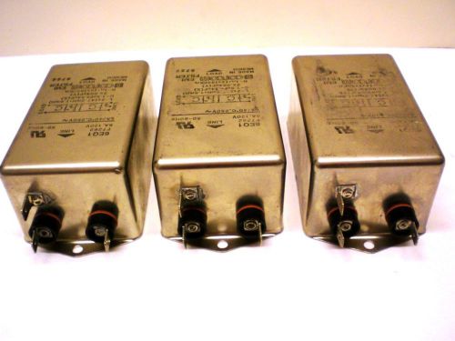 3 tyco/corcom electronic emi filters 6 amps 120v 50-60hz, 4 coils,4 cap. l res. for sale