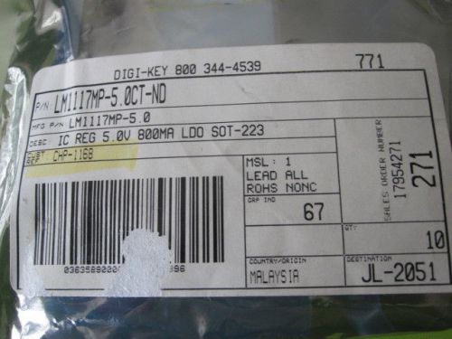 Lm1117mp-5.0ct-nd(ic reg 5.0v 800 ma ldo sot-223) for sale