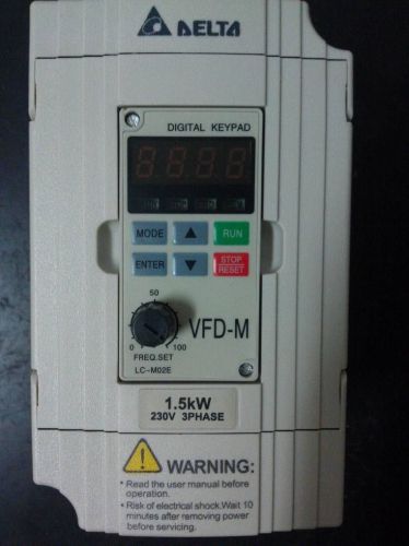 1PC Used Delta Inverter VFD015M23A 1.5KW 220V Tested