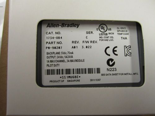 NEW ALLEN-BRADLEY 1734-OB4 4 CHANNEL OUTPUT MODULE NEW IN BOX