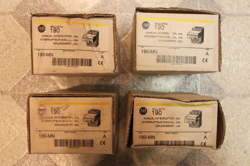 Allen Bradley 190-MN MOTOR CONTACTOR 40 A AMP SER A A-B  Lot of 4