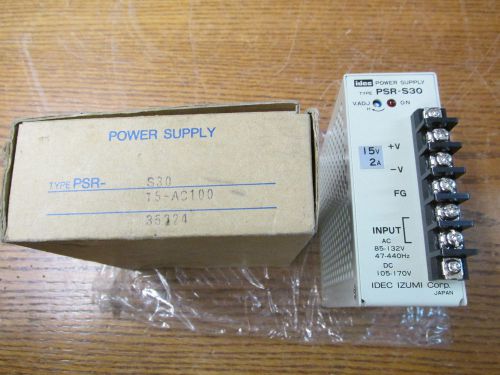 NEW NOS Idec PSR-S30-15-AC100 Power Supply 15V 2A 85-132VAC 47-440Hz 105-170VDC