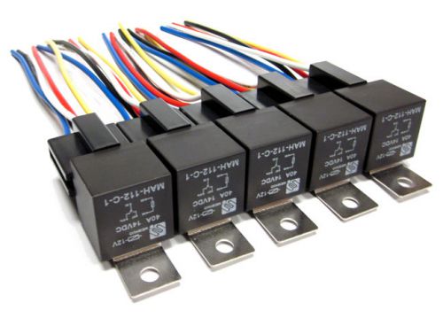 10 pcs 12v bosch style spdt 40 amp relays &amp; sockets for sale