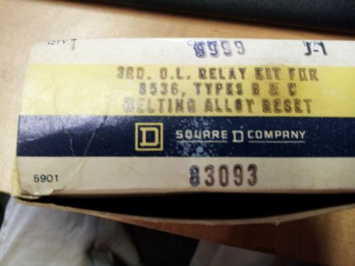 SQUARE D 9999 J-1 NEW IN BOX 3RD O.L. RELAY KIT FOR 8536 SEE PICS #B42