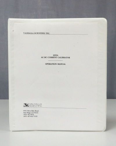 Valhalla scientific 2555a ac-dc current calibrator operation manual for sale