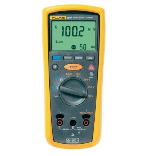 Fluke 1507 Digital Megohmmeter, 50/100/250/500/1,000V Test Voltages, 10 Gigao...