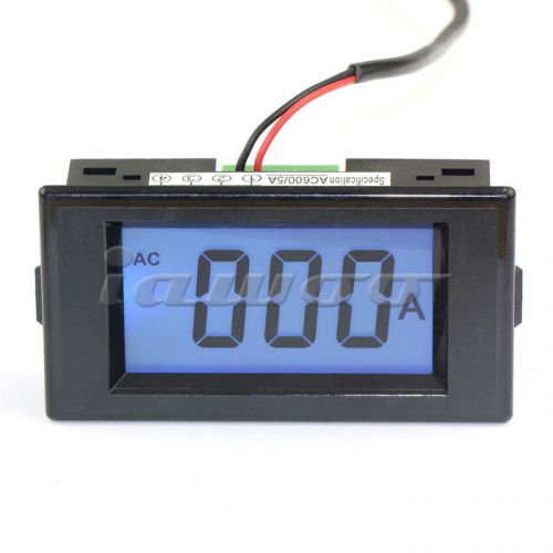 AC/DC8-12V AC 600A Digital Ammeter Current Monitor Blue LCD Amp Meter