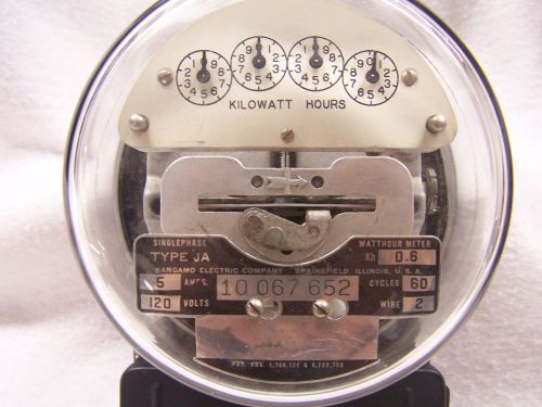 VINTAGE SINGLE PHASE SANGAMO ELECTRIC UTILITY POWER METER