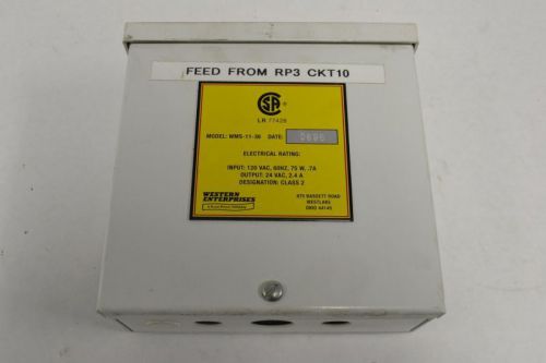 WESTERN ENTERPRISES WMS-11-36 POWER SUPPLY CLASS 2 120V-AC 24V-AC 2.4A B253357