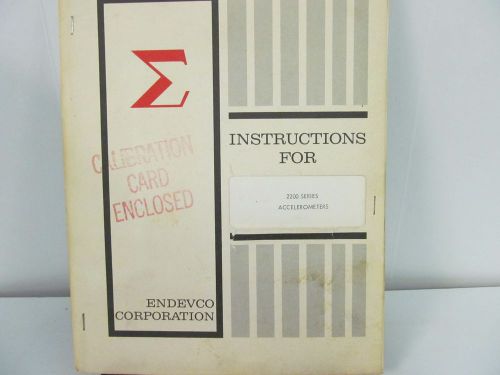 Endevco 2200 series accelometers instruction manual for sale