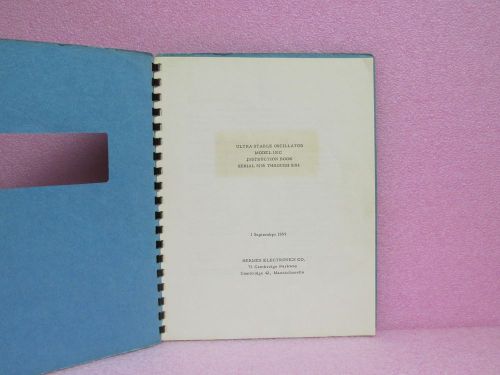 Hermes Electronics Manual 101C  Ultra Stable Oscillator Instruction Man. w/Sch.