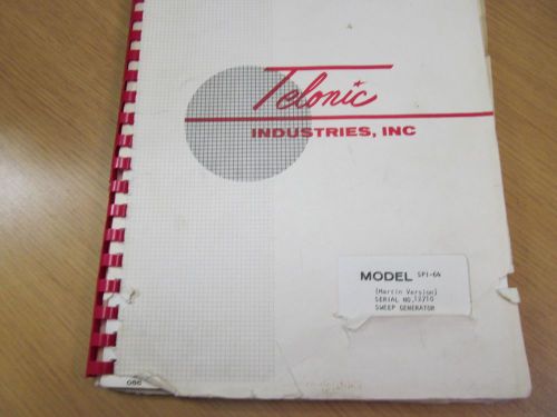 Telonic SPI-64 Swwp Generator Instruction Manual w/ Schematics 46227