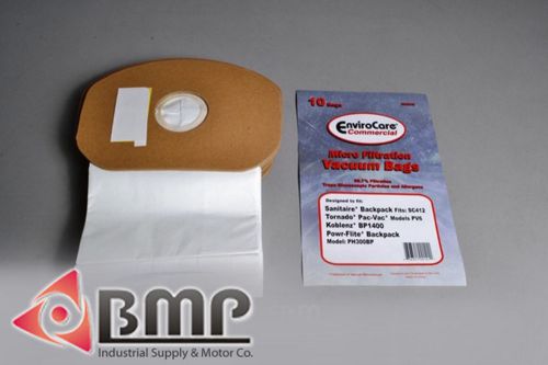 BRAND NEW PAPER BAGS10PK-SANITAIRE SC412, TENNANT V BP6 BACKPACK OEM# ECC340