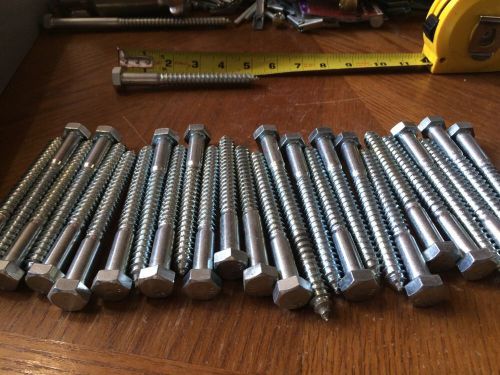 Lot Of 59 Steel Hex Lag Screw Bolt 1/2&#034; X 5&#034; Zinc Plated Hex Head Hillman