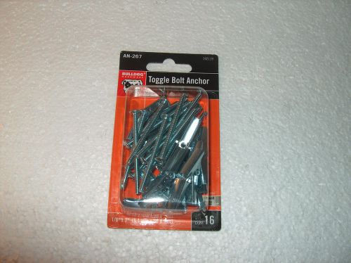 Blister pack of 16 bulldog toggle bolt anchors 1/8&#034; x 2&#034;  *new* for sale