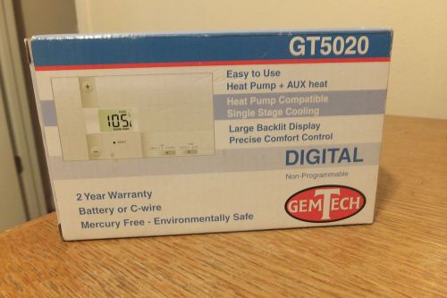 GEMTECH DIGITAL THERMOSTAT ~ MODEL GT 5020  (HEAT-PUMP)