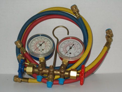 Manifold Gauge Set Robinair 40153 As Is Complete Color Coded Gauges &amp; Lines